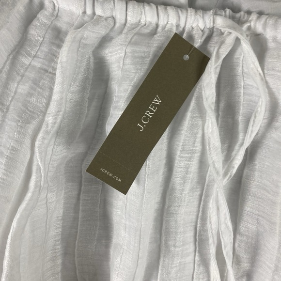 J Crew Pleated Drawstring Maxi Skirt Women's Small White Linen Blend CL539‎ NWT - Picture 4 of 12